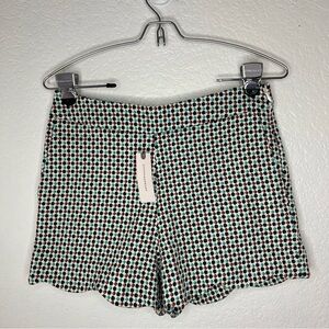 Nwt Anthropologie Womens Mid Rise Polka Dot Shorts Green White Navy Size 2